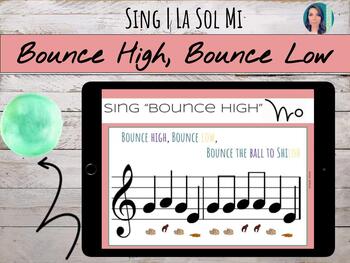 Preview of "Bounce High, Bounce Low" | Steady Beat Game for Google Slides |  La Sol Mi