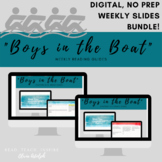 Digital, No Prep "Boys in the Boat" Weekly Guided Reading Slides