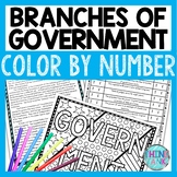 Branches of Government Color by Number, Reading and Text Marking