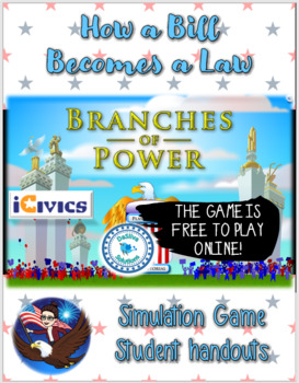 Preview of Branches of Power - How a Bill Becomes a Law: online simulation game worksheets
