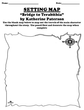 Bridge to Terabithia by Katherine Paterson SETTING MAP WORKSHEET