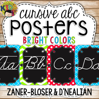 Preview of {Bright Colors} Cursive Alphabet Posters