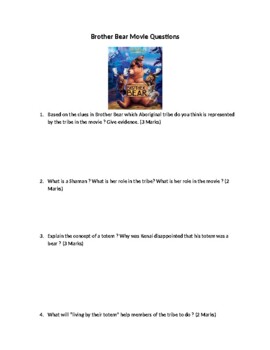 Preview of "Brother Bear" Movie Questions & Answers