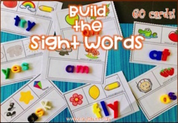 Preview of 'Build the sight words' activity cards (sample)