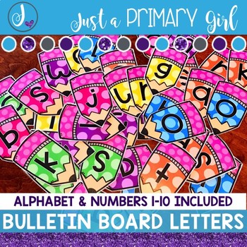 ~*Bulletin Board Letters: Rainbow Pencil Bundle by Just A Primary Girl
