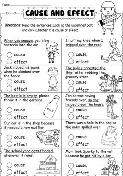 (Bundle) Cause and Effect / Capitalization and Punctuation practice ...