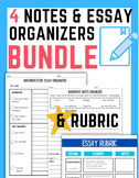 *Bundle* Essay & Notes Graphic Organizers & Rubric | Print