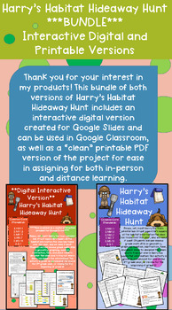 Preview of **Bundle** | Grade 2 Math Enrichment Skill Review Escape Room | Harry's Habitat