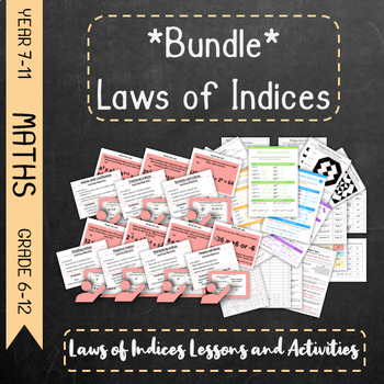 Preview of *Bundle* Laws of Indices / Exponents - Lesson and Activity Series