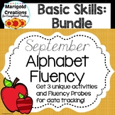 Bundle NO PREP September Basic Skills Alphabet Activities 