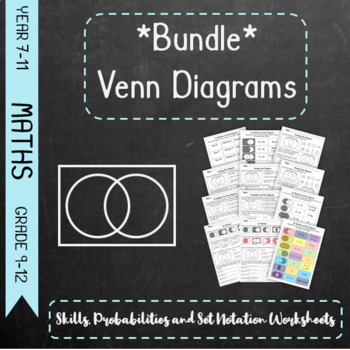 Preview of *Bundle* Venn Diagrams - Skills, Probabilities and Set Notation Worksheets