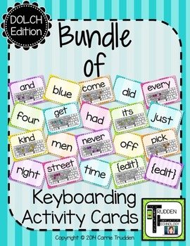 Preview of {Bundle} of Keyboarding Activity Cards - Dolch Word List Edition