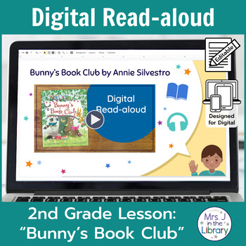 Preview of "Bunny's Book Club" Read-aloud Activity and Lesson for Google Slides