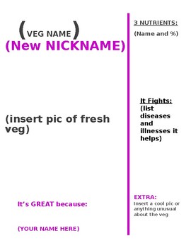 vegetable nicknames