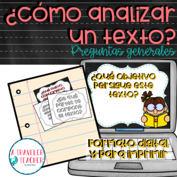 Preview of ¿Cómo analizar un texto? Preguntas generales