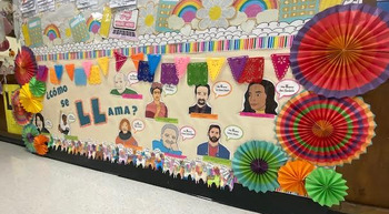 Preview of ¿Cómo se llama? Bulletin Board Letters/ Hispanic Heritage Month/Activity