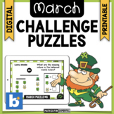 March Brain Teasers & Challenge Puzzles | Boom Cards | Dig