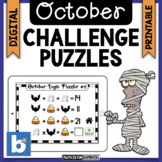 October Brain Teasers & Challenge Puzzles | Boom Cards | D