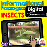 Insects Informational Passages Set 2 Boom Cards™ Distance 