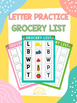 Preview of *CANVA PRO* Grocery Shopping Letter Practice