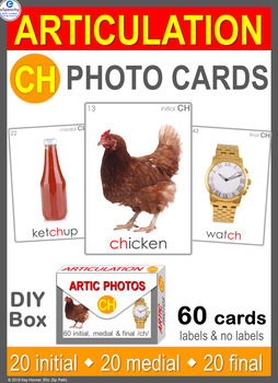 Preview of */CH/ Articulation 60 Photo Flash Cards : Speech Therapy