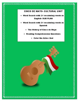 Preview of  CINCO DE MAYO- Cultural Unit-ENGLISH Reading & SUB PLAN