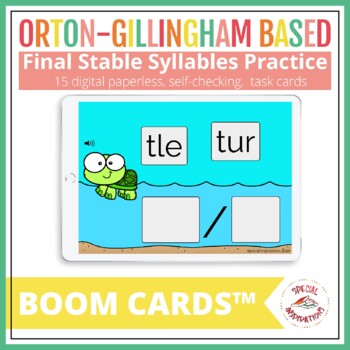 Preview of -CLE Final Stable Syllables | Science of Reading | BOOM CARDS™