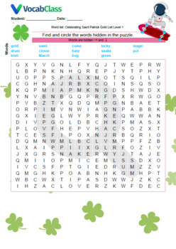Preview of FREE St. Patrick's Day Word Search (Multiple Levels!)