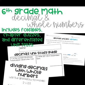 Preview of **COMPLETE** Decimal + Whole Number Operations Unit