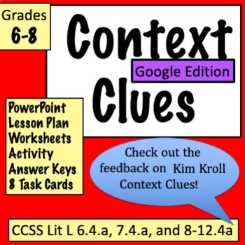 Preview of  CONTEXT CLUES gr 6, 7 & 8: Lesson, PPT PLUS Google Edition