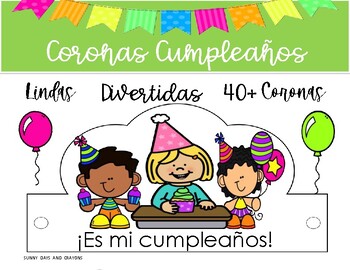 Preview of 30 CORONAS DE CUMPLEAÑOS FUN BIRTHDAY CROWNS IN SPANISH ACTIVITIES IN SPANISH