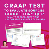 "CRAAP Test" Test | Evaluate Source Validity | Google Form