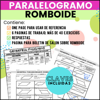 Preview of [CUADRILATEROS EJERCICIOS] PARALELOGRAMO/ROMBOIDE