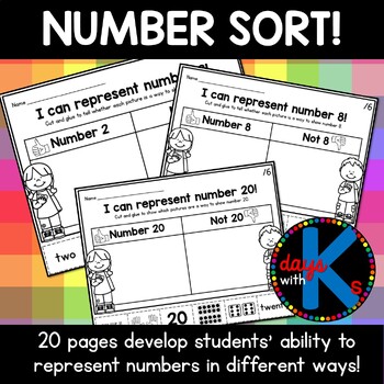 Preview of {CUTE} Number representation sorting sheets 1-20!