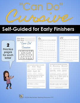 Preview of "Can Do Cursive" - Early Finisher Option