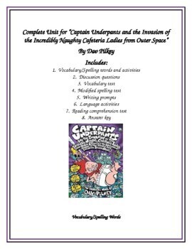 Preview of "Captain Underpants and the Invasion of the ...." by Dav Pilkey Unit