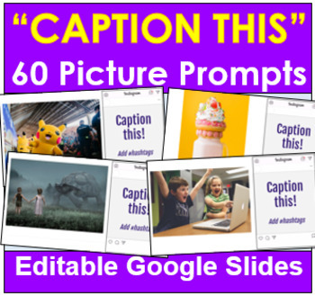 Preview of  Caption This! | 60 Fun Picture Writing Prompts | Distance Learning