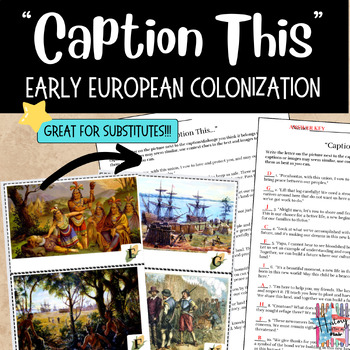 Preview of "Caption This..."- Early English Colonies Scavenger Hunt, Activity, Worksheet