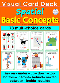 Preview of Spatial Prepositions ~ 72 Cards with Visuals Basic Concepts 4 SLP SpEd ELL