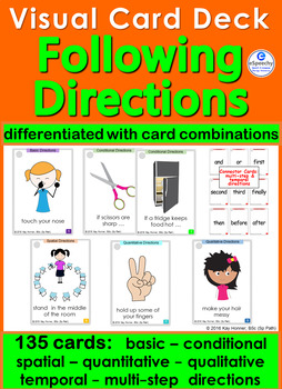 Preview of Following Directions 135 Cards with Visuals : Differentiated!