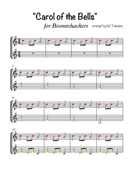 Carol Of The Bells Boomwhackers Worksheets Teaching Resources Tpt