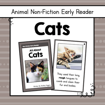 Preview of "Cats" | Animal Nonfiction Early Book and Comprehension Questions | Cat 