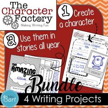 Preview of 4 Projects: Descriptive, Expository, Persuasive, Narrative {Character Factory}