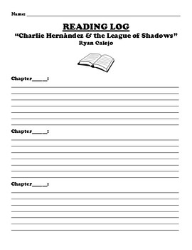 “Charlie Hernández & the League of Shadows” READING LOG by BAC Education