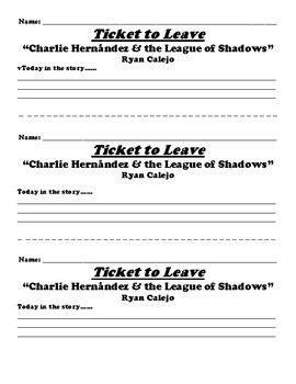 “Charlie Hernández & the League of Shadows” TICKET TO LEAVE by BAC ...