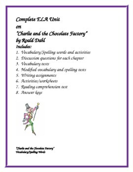 Preview of "Charlie and the Chocolate Factory" by Roald Dahl Unit