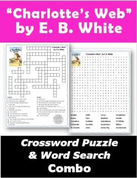 Preview of "Charlotte's Web" by E.B. White Crossword Puzzle & Word Search Combo