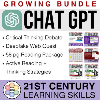 Preview of Artificial Intelligence Critical Thinking Bundle: Chat GPT & Digital Citizenship