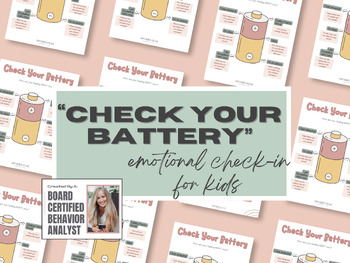 Preview of "Check your Battery" Emotional Check-In for Kids