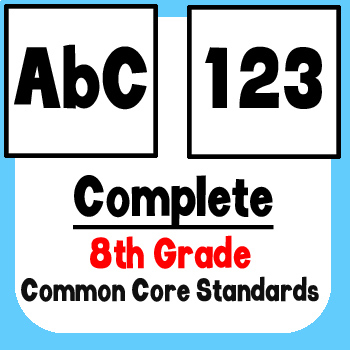 Preview of *Checklist* 8th Grade ELA & Math - Common Core State Standards CCSS